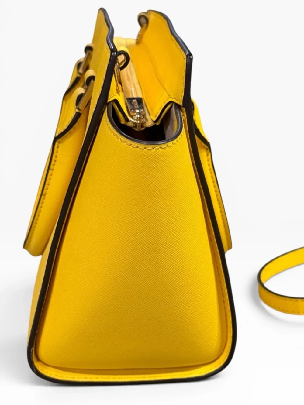 Michael Kors Selma Medium Saffiano Leather Satchel - Yellow